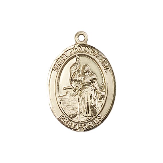 14KT GOLD ST JOAN OF ARC MEDAL - 3/4" x 1/2"